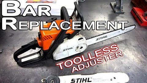 STIHL MS180 Chainsaw Bar Replacement With Tool less Adjuster