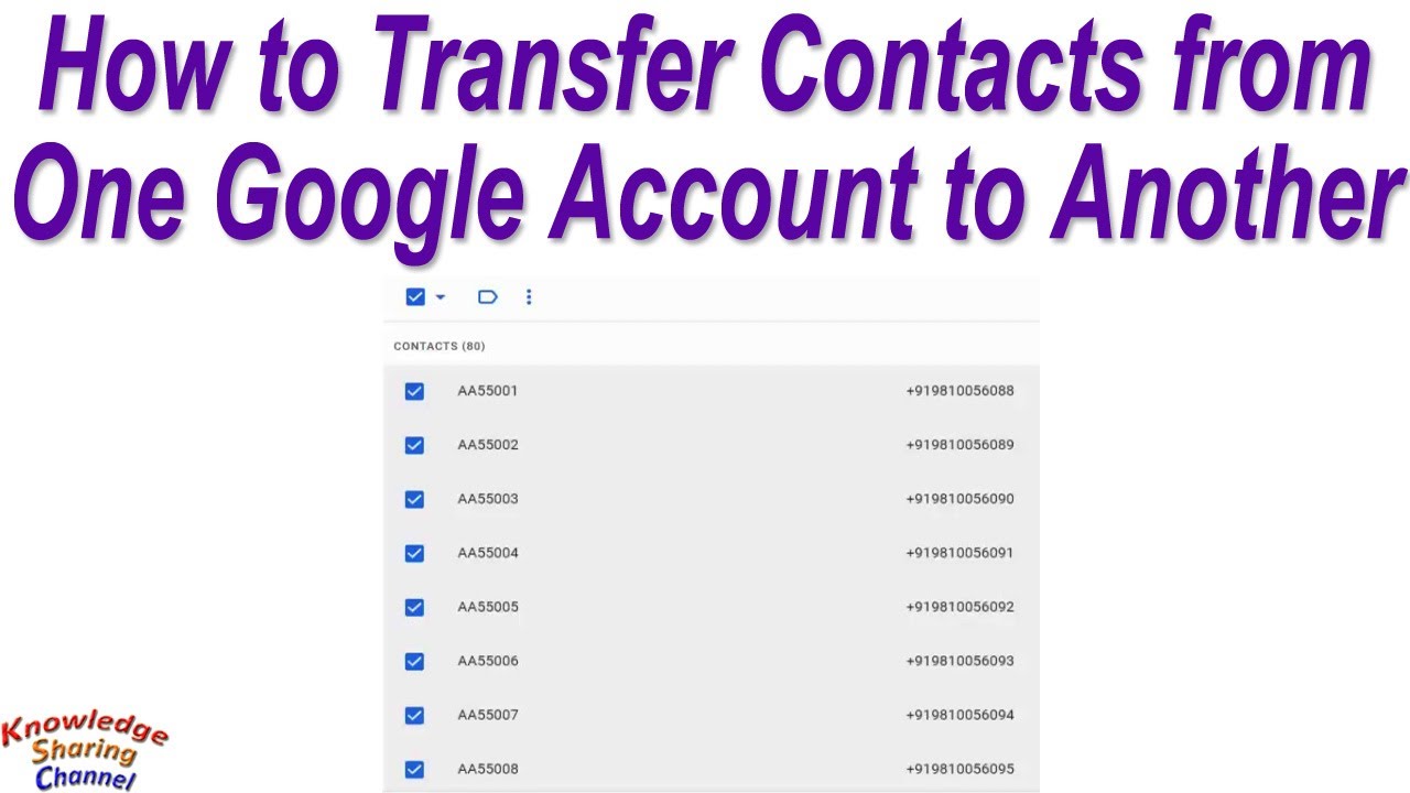 How to Transfer Contacts from One Google Account to Another - YouTube
