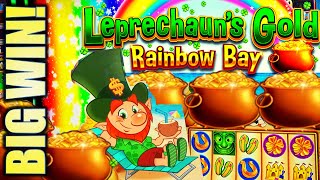★BIG WIN! A POT OF GOLD!★ LEPRECHAUN’S GOLD 🌈 RAINBOW BAY Slot Machine Bonus (SG)
