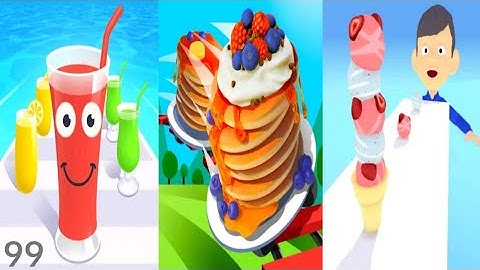 Juice Run vs Pancake Run vs Ice Cream Run - Triple Gameplay 99 (Android/iOS).