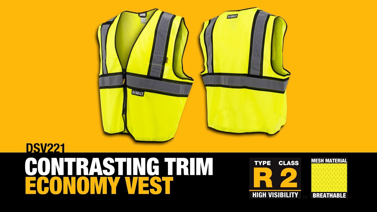 DEWALT DSV221 Class 2 Contrasting Trim Economy Mesh Vest