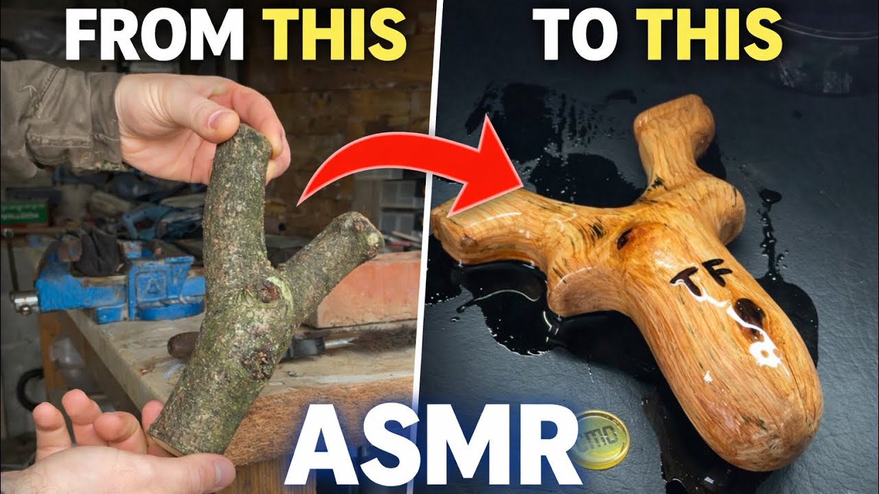 Making a Catapult From Raw Wood 🌿 (Super Satisfying ASMR)