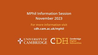 MPhil Applicant Information Session | November 2023