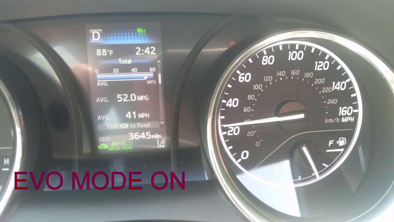 Maximum Speed for Toyota Camry LE Hybrid in EV Mode (Electric Vehicle ...