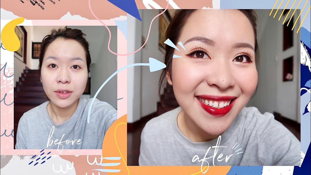 Makeup đơn giản hô biến mắt một mí, mí sụp thành hai... - youtube