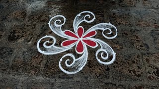 latest flower rangoli (5*3) | easy rangoli designs | simple daily kolangal@Simple_pulli_kolangal.