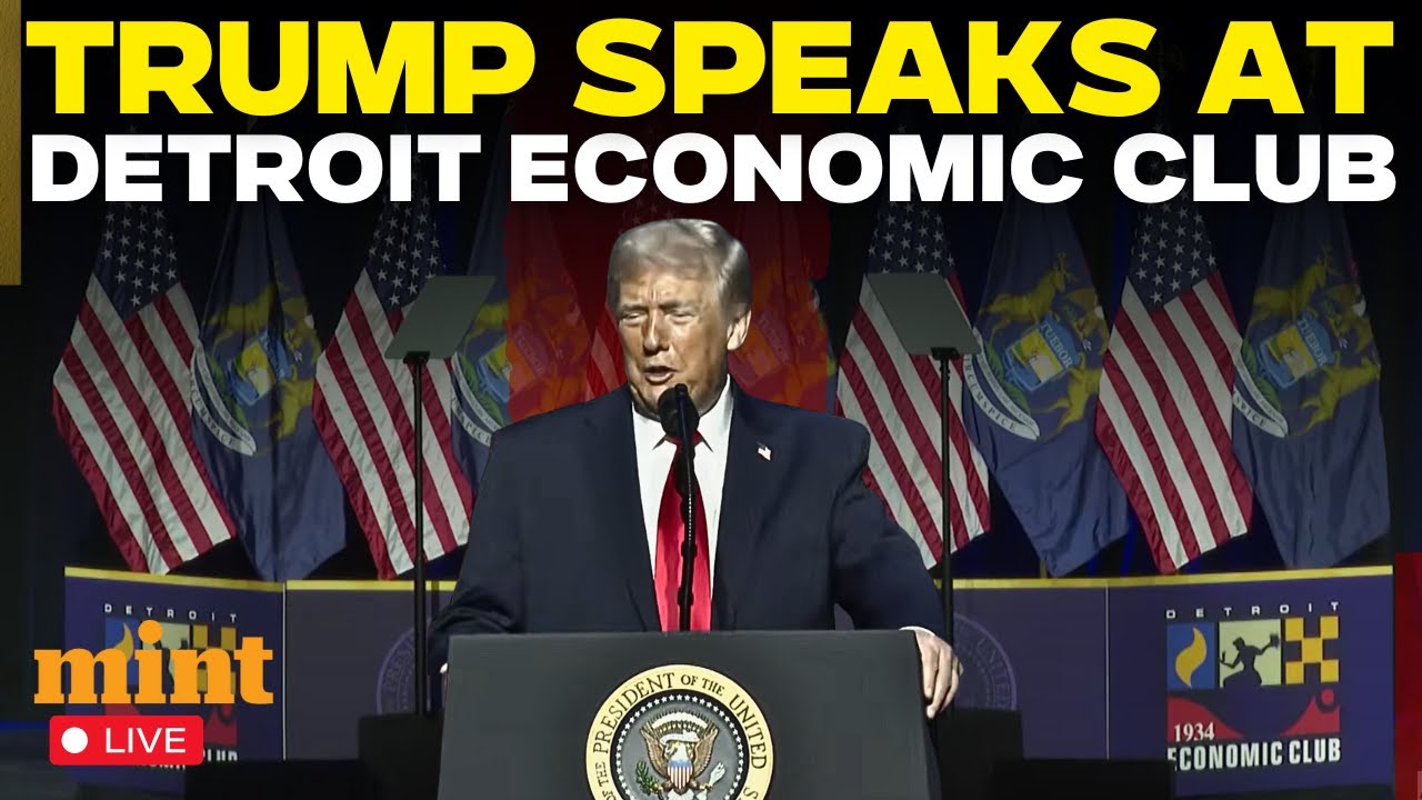 LIVE: President Trump Delivers Remarks at the Detroit Economic Club | Jerome Powell | US Economy