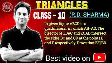 ABCD is a quadrilateral in which AB=AD. The bisector of ∠BAC and ∠CAD intersect the sides BC