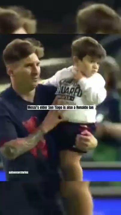 Ronaldo's son love messi and Messi's kid love Ronaldo#shorts