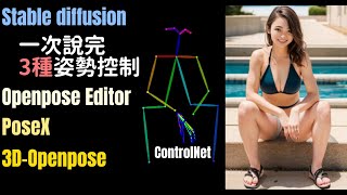 AI繪圖 stable diffusion poses(openpose editor,posex,3d-pose-editor)安裝及基本使用技巧。