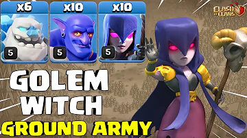 UNSTOPPABLE! TH14 Golem Witch | Th14 Ice Golem Witch Bowler Attack Strategy | Clash of Clans