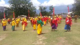 Tarian pamonte ikut memeriahkan HUT kota palu yang ke 38 di halaman kantor wali kota palu 27-09-2016