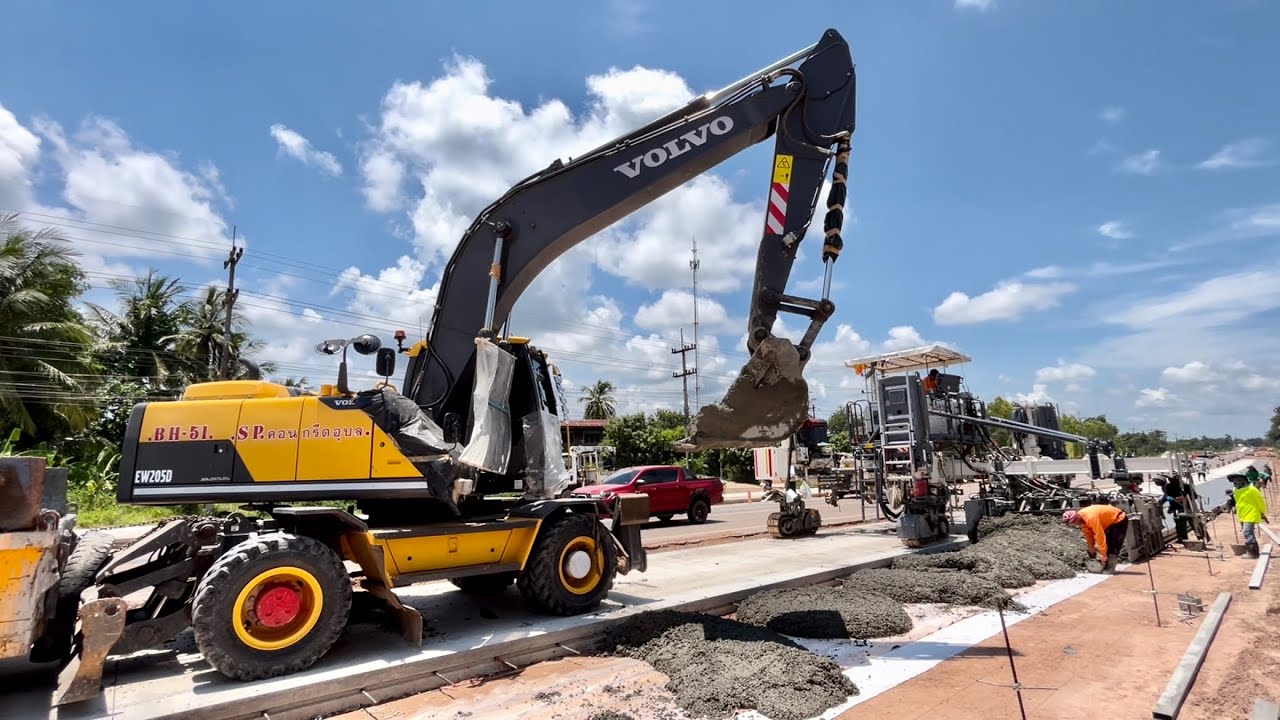 ยกระดับงานปูคอนกรีตด้วยเครื่องจักรทันสมัยWRITGEN & VOLVO EW205D SPคอนกรีตอุบล EP.1275