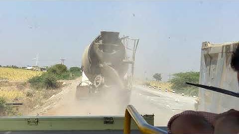 KKRTC Bus Just Missed From Accident with Cement Mixer Vehicle