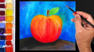 Vẽ quả táo màu nước ♥ How To Draw An Apple