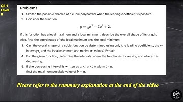 Q3-1:Cubic Functions Explained | Inflection Point vs No Local Extrema | SAT & MCV4U Calculus