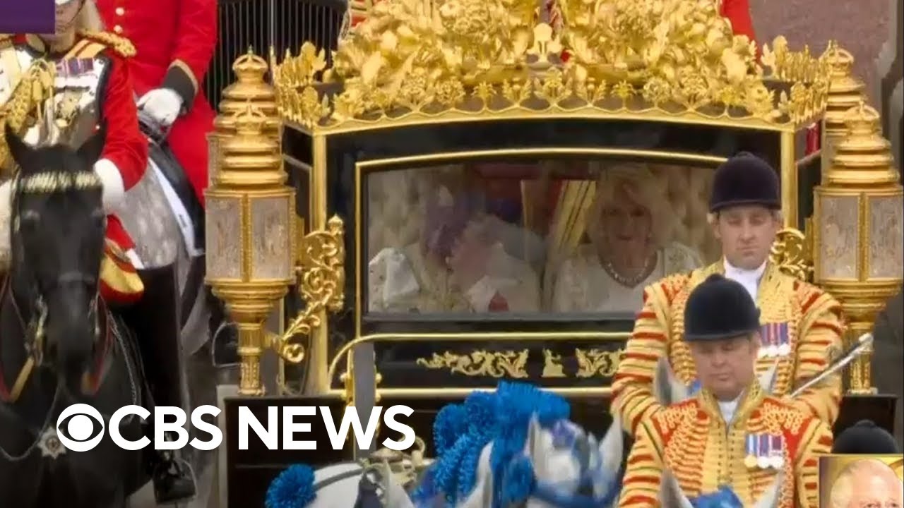 King Charles III's procession to Westminster Abbey ahead of coronation