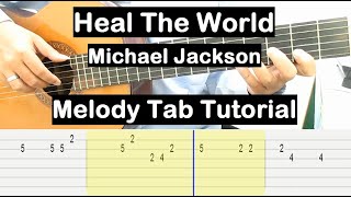 Heal The World Guitar Lesson Melody Tab Tutorial Guitar Lessons for Beginners