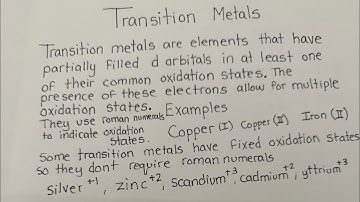 Calculating Transition Metal Oxidation States