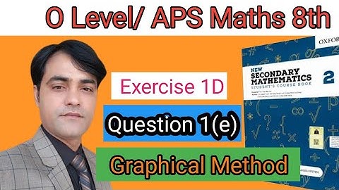 Exercise 1D Question No 1(e)  II APS Maths 8th II New Secondary Mathematics Book 2. Graphical method