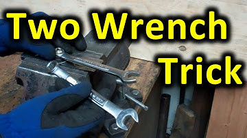 Two Wrench Leverage Trick. Using 2 wrenches to increase leverage on a tight nut or bolt.