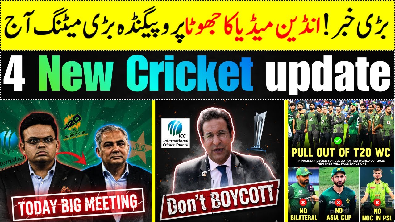 4 New update | Indian media False Propaganda for T20 World cup 2026 | Wasim Akram Why Boycott T20 WC