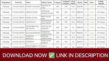 SELECTION NOTICE NO. 05 RELEASED BY CLUSTER UNIVERSITY SRINAGAR  ✅ CHECK NOW YOUR NAME & COLLEGE
