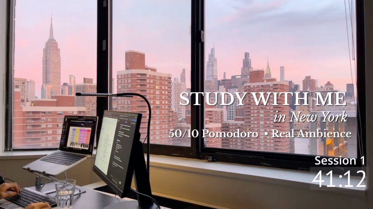 🩺3 Hour Sunrise Study With Me LIVE in New York | 50/10 Pomodoro | Real Background Noise