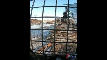 Real Life Madill 2800 Log Loader Unloading Some Very Small Stringy Wood - FDR Logging Shorts