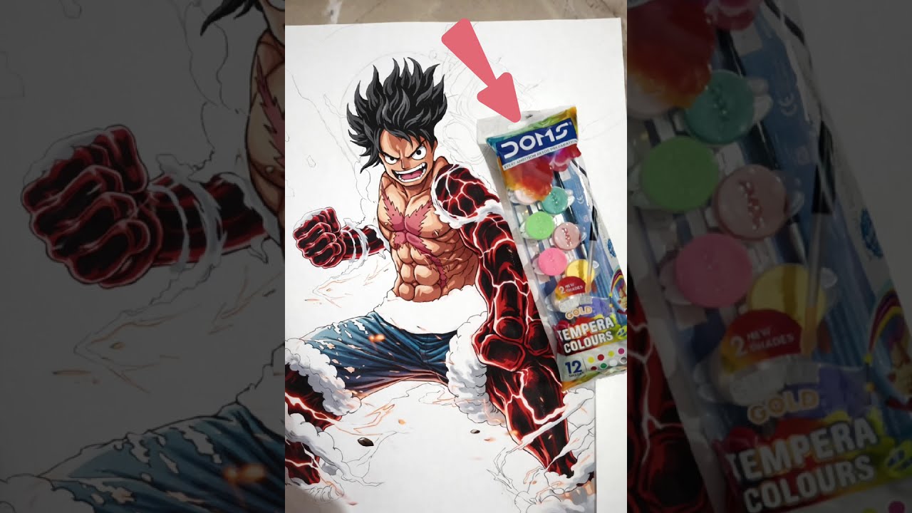 Luffy gear 4 drawing colouring step by step #shortvideo #art #viralvideo #anime 