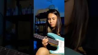 Raining In Manila short guitar cover #dndcustomguitars #dndretroguitar #femaleleadguitarist