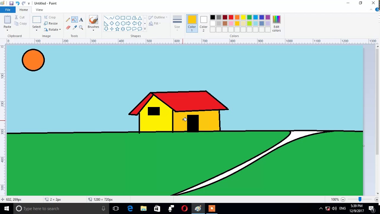 how to paint on ms paint for beginers - YouTube