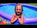 Chloe and Isaac Playing Pretend with Summer Outdoor Play Toys for Kids in a Swimming Pool