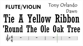 Tie A Yellow Ribbon Round The Ole Oak Tree Flute Violin Sheet Backing Play Along Parura