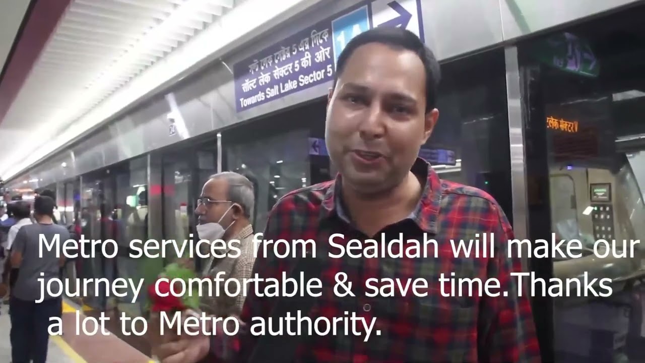 First day of Metro from Sealdah. Commuters give rousing welcome.