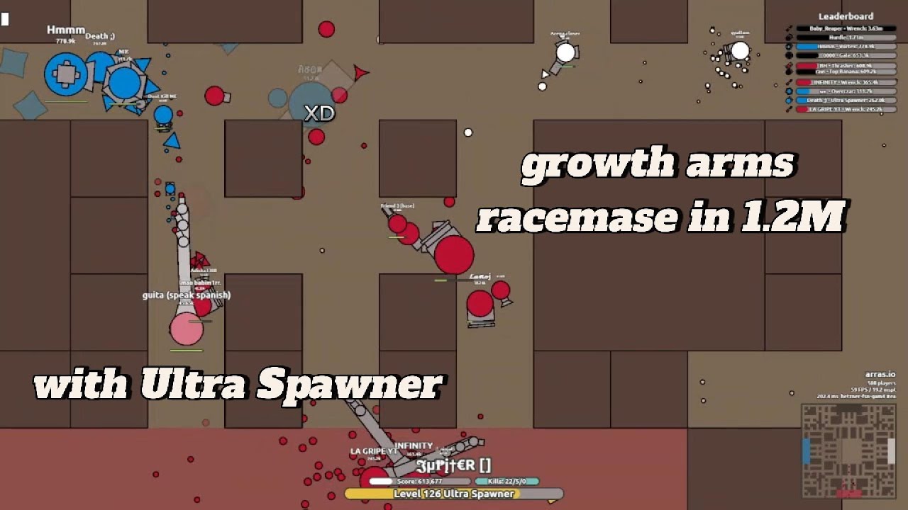 growth arms racemase in 1.2M with ultra spawner in arras.io