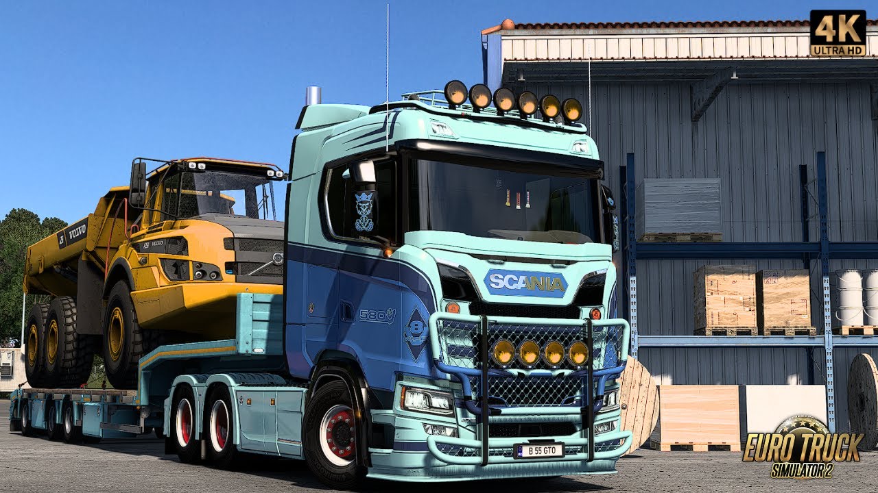 Realistic driving in Greece | Scania 580 S Series | V8 Open Pipe sound | 4K | Euro Truck Simulator.