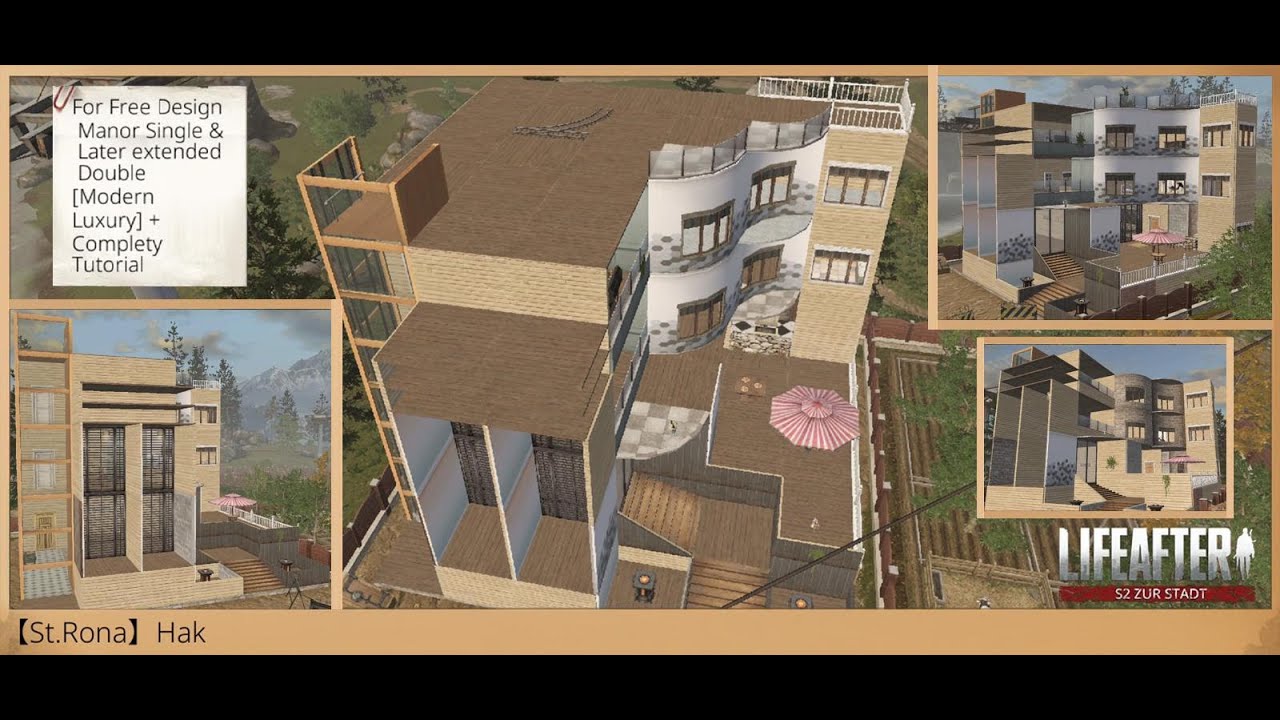 LIFEAFTER 🧨 Design Manor Single & Later extended Double (Modern Luxury) + Completely Tutorial