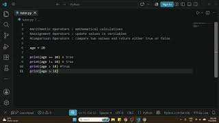 Python — Comparison Operator