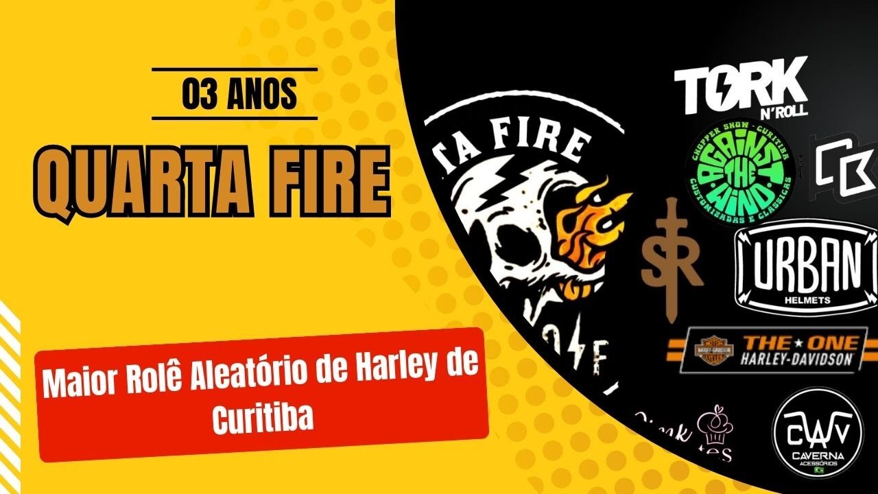 Quarta Fire Moto Passeio Aniversário 3 anos Maior Role Aleatório de