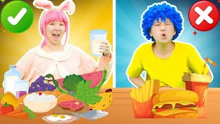Healthy Food 🍅🥦 vs Junk Food Song 🌭🍔 + More Nursery Rhymes & Kids Songs | Hahatoons Songs