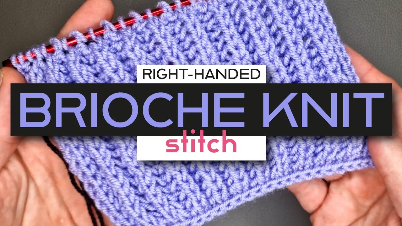 How to KNOOK the BRIOCHE Knit Stitch 💡 Right-handed Knooking Tutorial ...