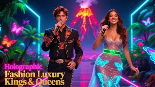 HOLOGRAPHIC LUXURY FASHION  KINGS AND QUEENS 🌹✨ #aiart #fashion #countries 