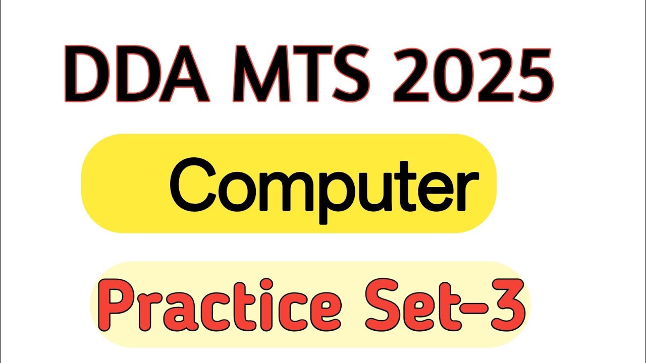 Mts Computer DDA MTS Computer part 3 ! Computer practice set 3!DDA MTS computer MCQ ...