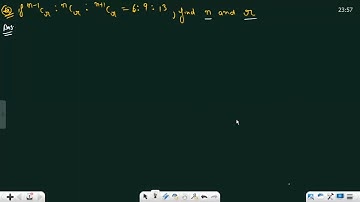 n-1Cr : nCr : n+1Cr = 6:9:13,Find n and r... combination concept (+1 class)...