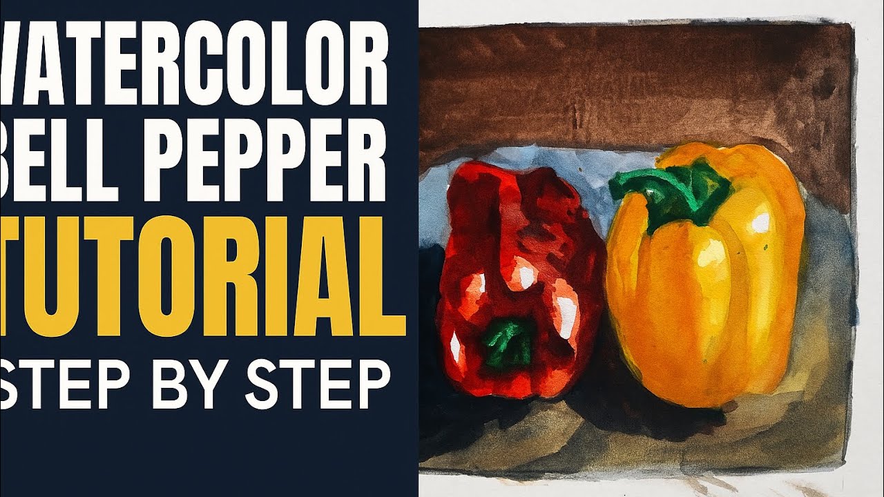 Realistic Bell Pepper Painting | Watercolor Step-by-Step Tutorial"