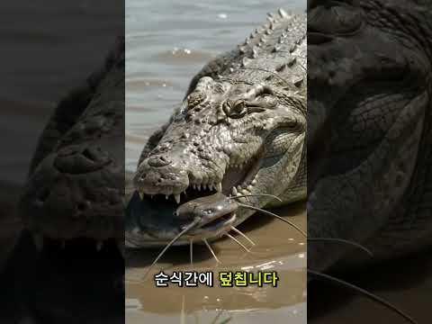 거대한 메기도 한순간에 끝났다… 악어의 충격적인 기습 (Even a Giant Catfish Wasn't Safe… Crocodile Strikes!)