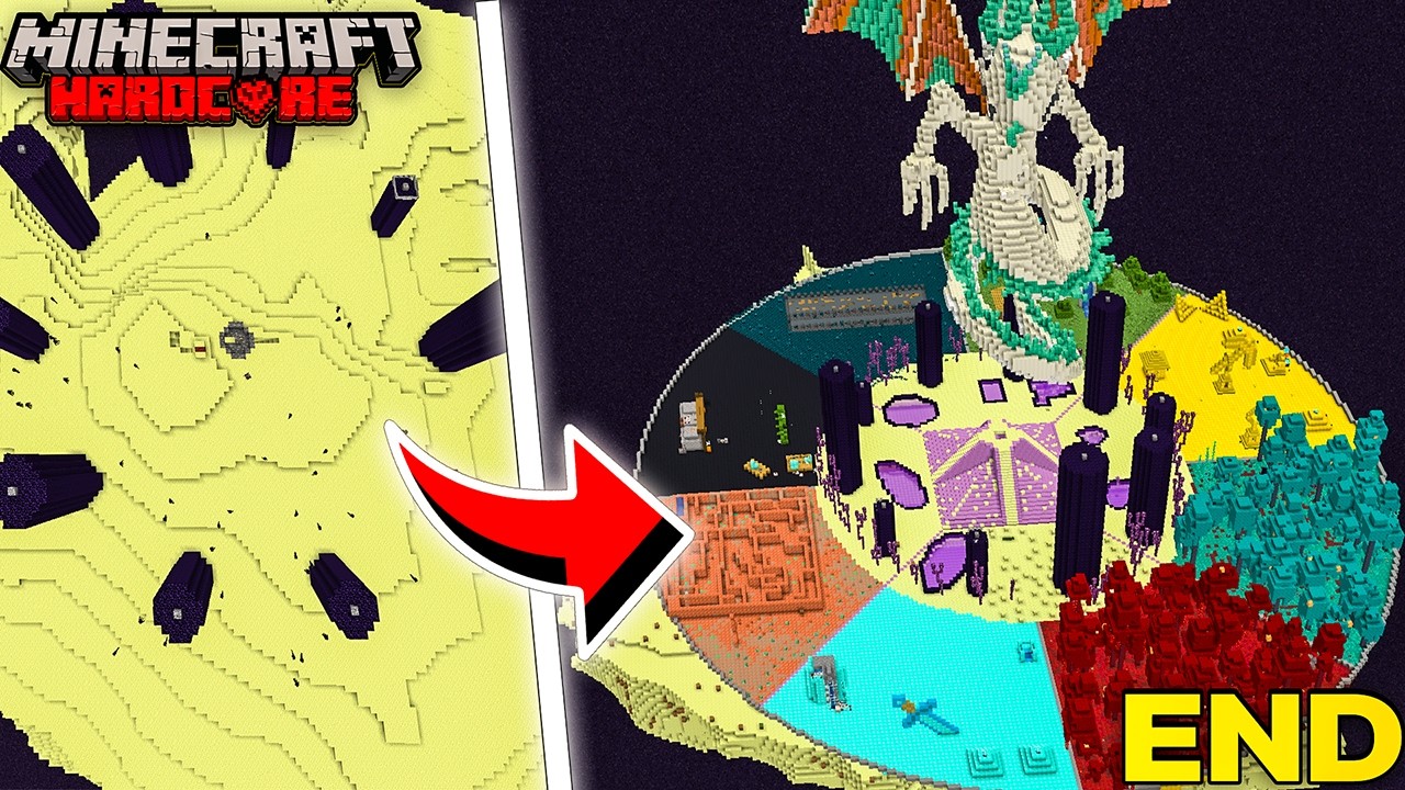 Transforming the End into 8 Different Biomes In Hardcore Minecraft ...