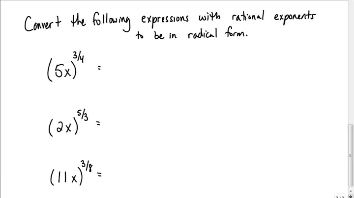 Skill 22 v2 Convert from rational exponent to radical form