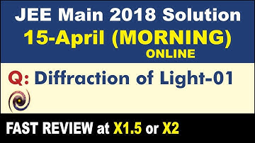 JEE Main 2018 Physics Solutions | Diffraction of Light-01
